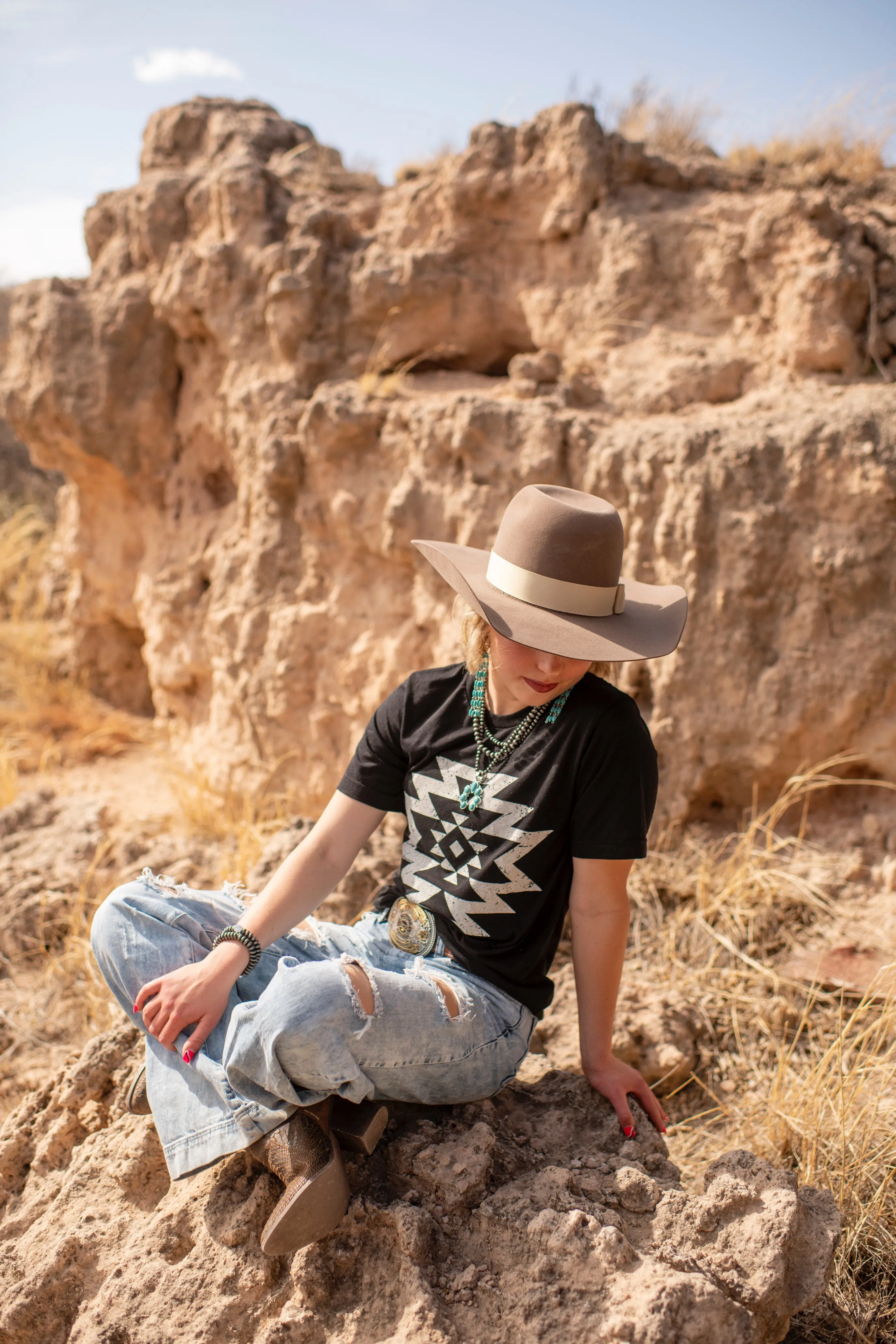 Alex Aztec on Black Tee