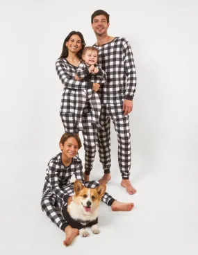 Black & White Plaid Matching Family Pajama Set