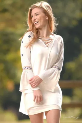 Breath of Fresh Air - Accent Tunic Off White