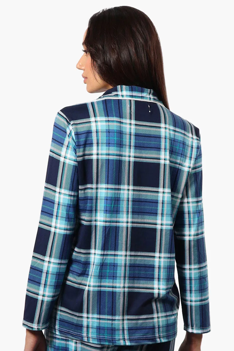 Canada Weather Gear Plaid Button Down Pajama Top - Blue