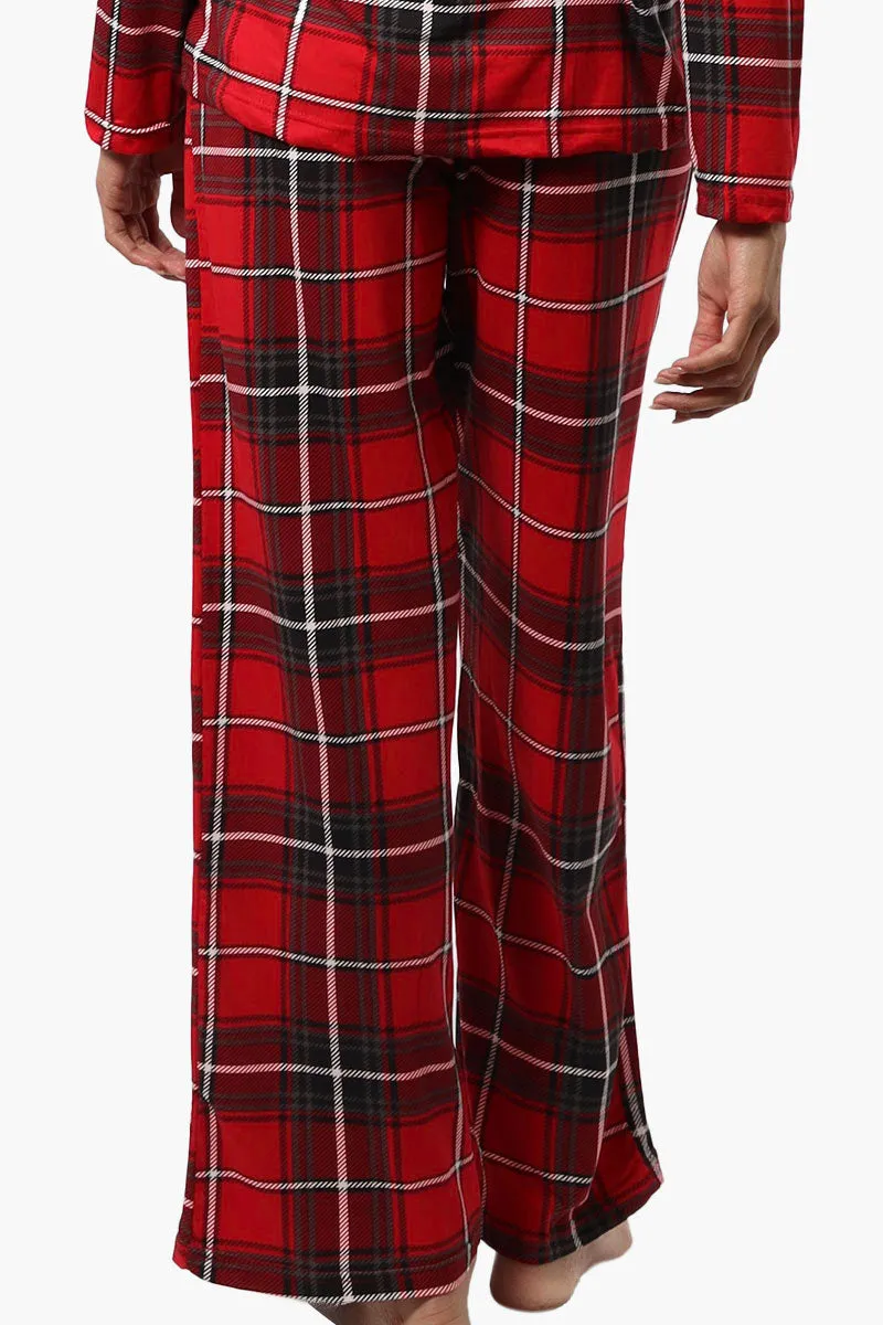 Canada Weather Gear Plaid Wide Leg Pajama Pants - Red