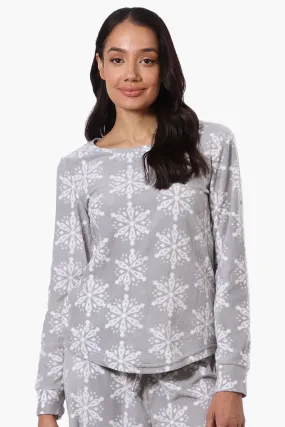 Canada Weather Gear Snowflake Pattern Pajama Top - Grey