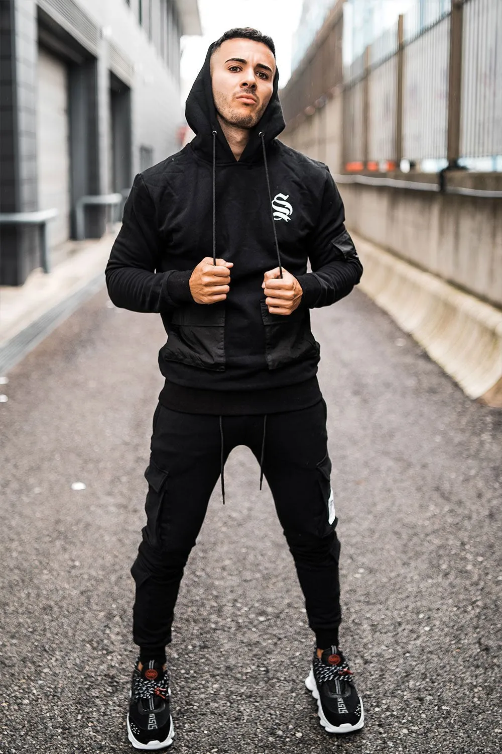 Cargo Utility Hoodie - Black