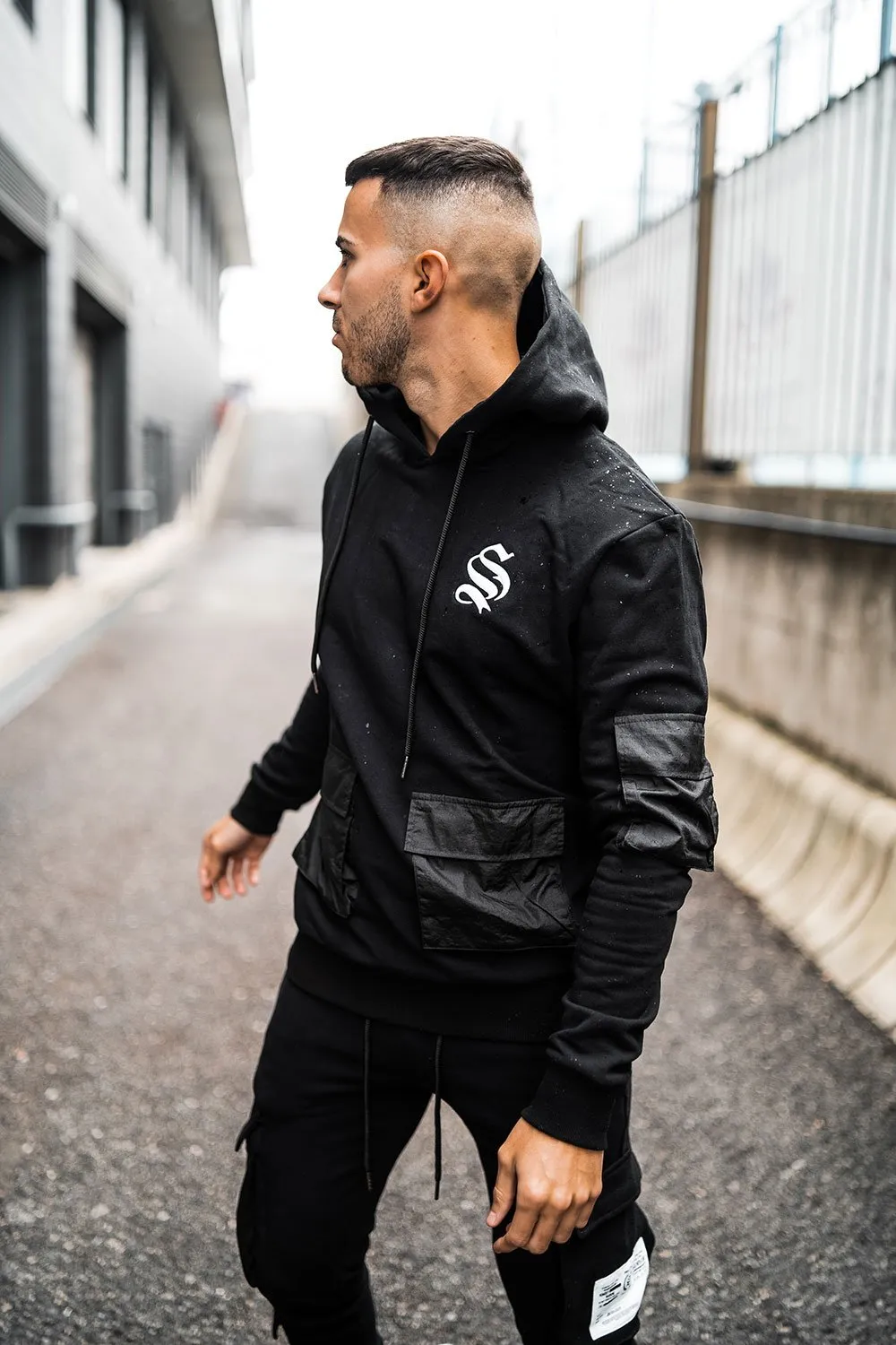 Cargo Utility Hoodie - Black