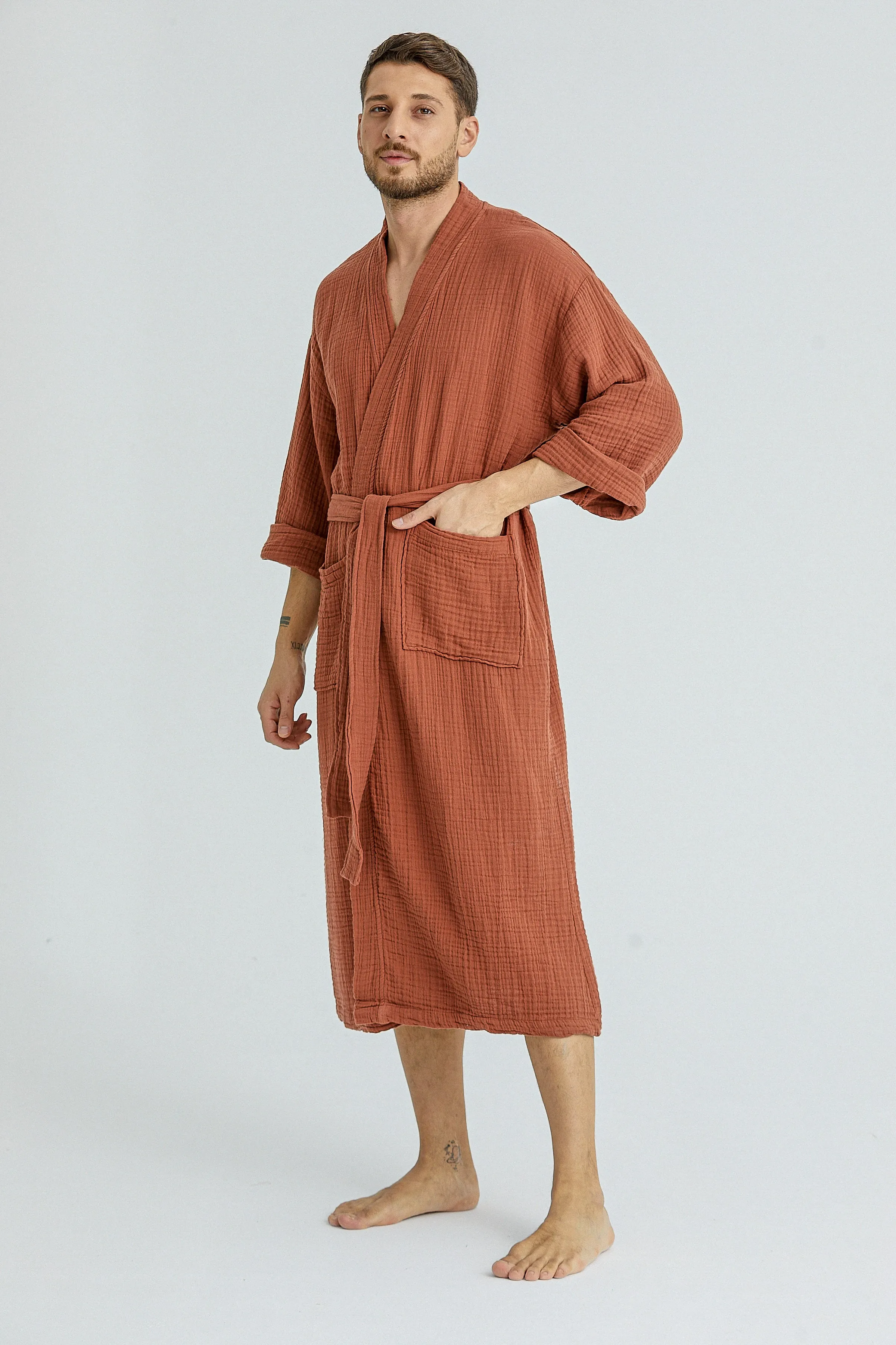 Cassia Men's Robes - Cinnamon