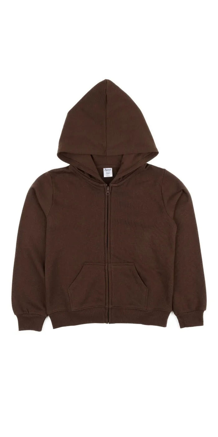 Cotton Neutral Solid Color Zipper Hoodies