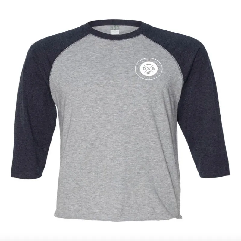 DadBod Logo 3/4 Baseball Sleeve (Vintage Heather/Blue)