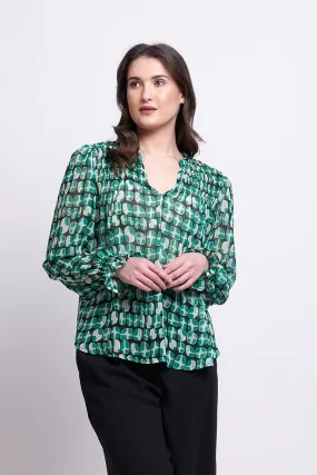 Foil - Shirr It Around Blouse Lava Green | FO7783