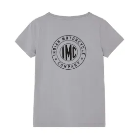 Indian Motorcycle  Womens Circle IMC T-Shirt Tee Soft Lightweight Comfy Grey