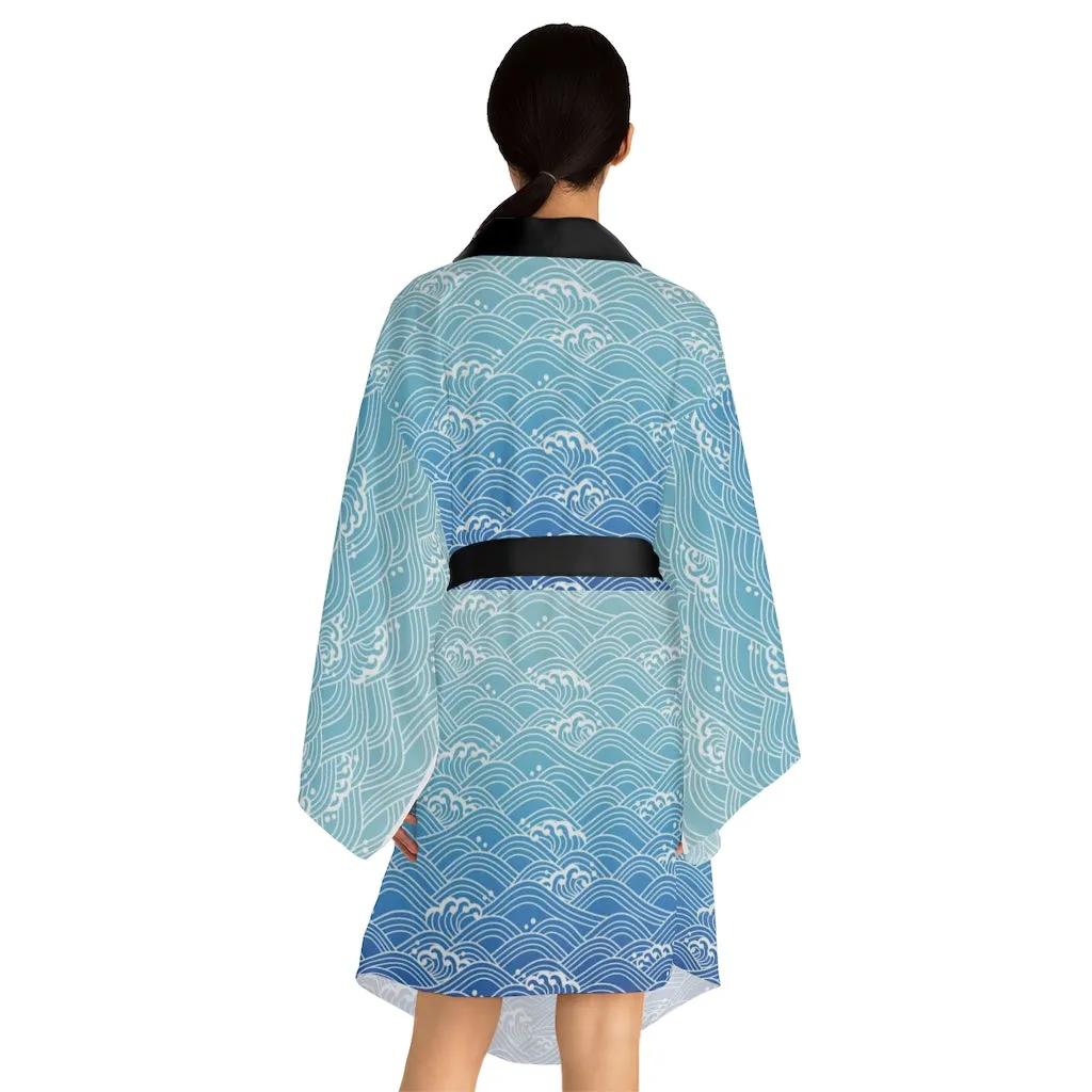 Long Sleeve Kimono Robe Waves