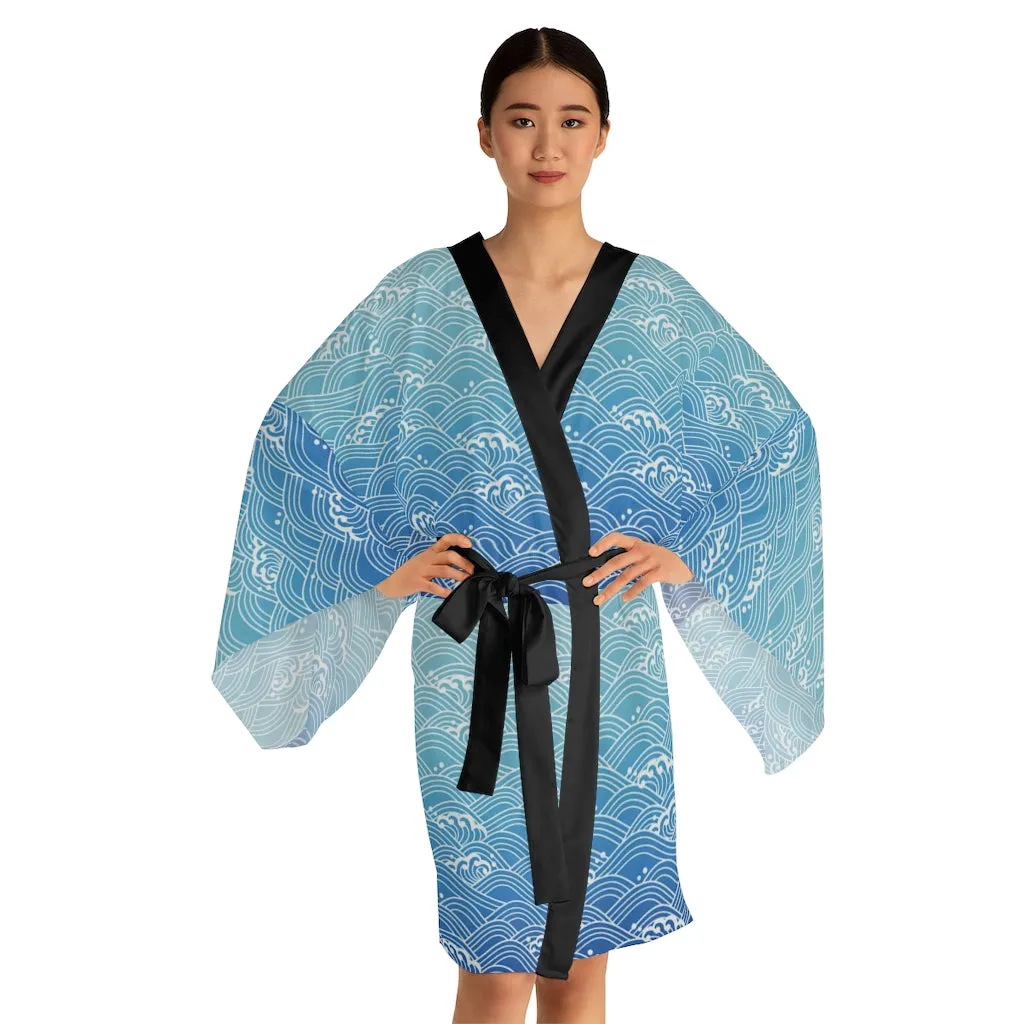 Long Sleeve Kimono Robe Waves