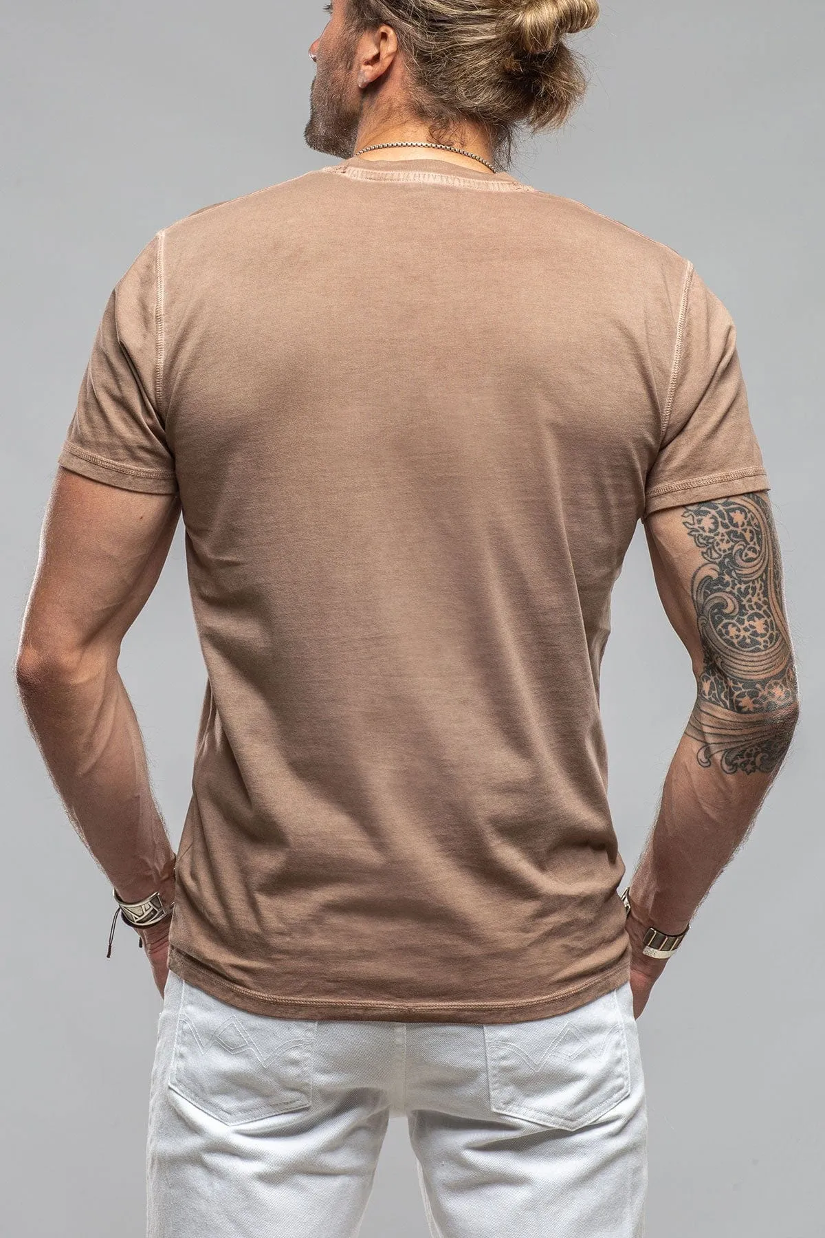 Mendocino Cotton SS Henley in Coffee