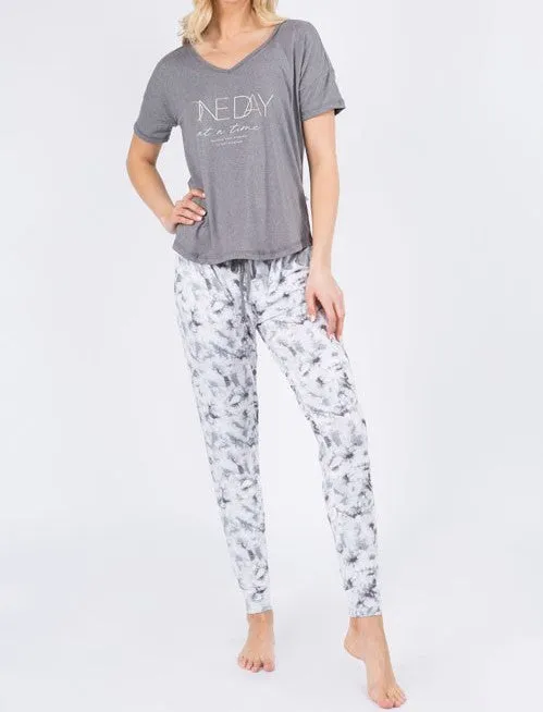 "One Day At A Time" Super Soft Pajama Pant Set