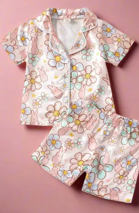 Satin Bunny Toddler Pajamas