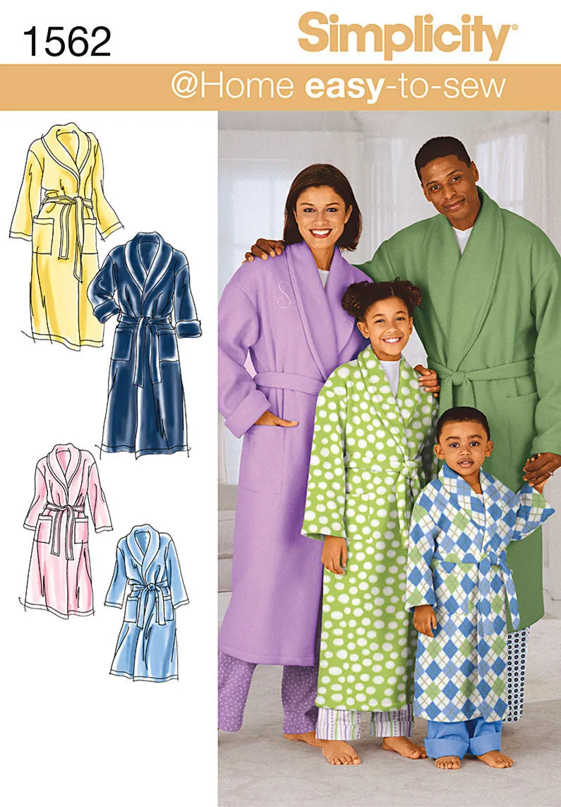 Simplicity Pattern 1562 Cozy robes for the entire family