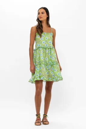 Smocked Back Mini Dress - Amalfi Lime