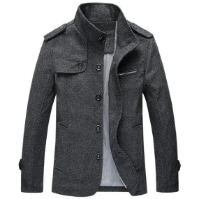 Stand Collar Retro Woolen Jacket