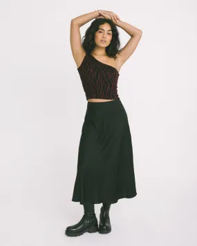 TILTIL Flowy Skirt Satin Black